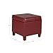 HomePop Ottoman Storage Bench, Red, Faux Leather