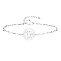 AIMINI Gioielli Regolabili A-Z 26Lettera Iniziale Ciondolo Bracciale Donne Natale Regalo Personalizzazione Idee Regalo di Compleanno Bracciale,Figlia Sorelle Amici Amante Compleanno Natale (G)