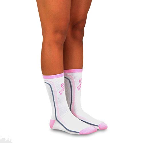 Pink Ribbon Breast Cancer Awareness Socks Knee High Crew Lowcut Women Gift for Her Cure Hope Cotton3