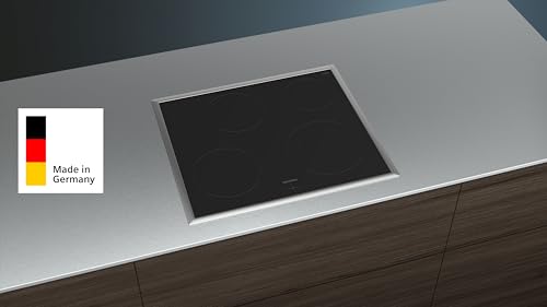 Foto von Siemens EQ110KA1Z iQ100 Herd-Glaskeramik-Kochfeld-Kombination (herdgesteuert), 59,4 cm breit, Induktions-Kochfeld rahmenlos - Made in Germany, Schnellaufheizung, 3D-Heißluft - Backen auf 3 Ebenen