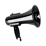 harayaa Handheld Megaphone Portable Speaker Bullhorn Siren Recording Lightweight Pp Material Easy to Carry Suitable for Outdoor Events Emergency, Black