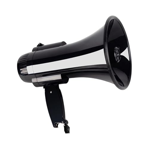 harayaa Handheld Megaphone Portable Speaker Bullhorn Siren Recording Lightweight Pp Material Easy to Carry Suitable for Outdoor Events Emergency, Black
