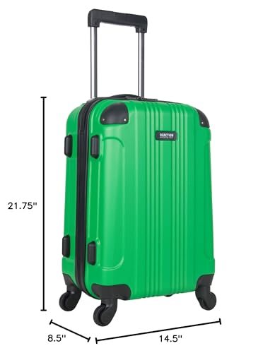Image of Kenneth Cole REACTION Out of Bounds Lightweight Hardshell 4-Wheel Spinner Luggage, Kelly Green, 20-Inch Carry On