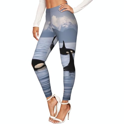 Leggings elásticos para mujer Killer Whales con diseño impreso
