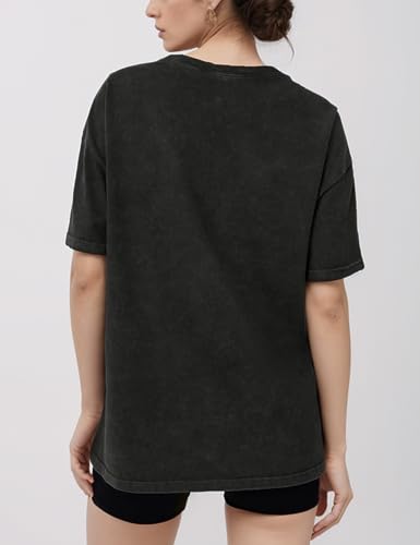 Women's Oversized Graphic Tees Cherry T Shirts Washed Vintage Casual Summer Baggy Cotton Tops Cute Grunge Shirt4