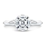 ERRA JEWEL 2CT-4CT Asscher Cut Moissanite Antique Engagement Ring for Women Unique Solitaire Handmade Wedding Gifts for Her (Main Stone : 2.50 Carat)