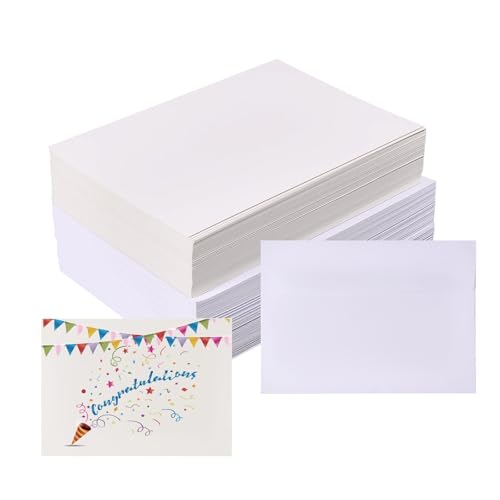 Cartes vierges blanches 12,7x17,8 cm avec enveloppes pour faire-part de mariage