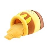 [Caividom]【キャラクター印刷】猫のベッド 冬用 保温 ペットハウス 脱着式 洗濯可能 丸型デザイン 小型犬兼用 防寒仕様 ふかふか素材 家庭用/旅行用 コーヒーブラウン