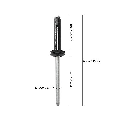 DECDEAL 20 PCS Black Tri Grip Rivet Deep Water Grip longo Tri-Grip Tri-Fold Tri Bulbo Montagem Rivet