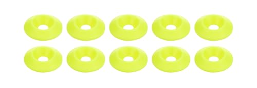 Allstar Performance ALL18698 Countersunk Washer - 0.25 in ID - 1 in OD - Plastic - Neon Yellow - Set of 10
