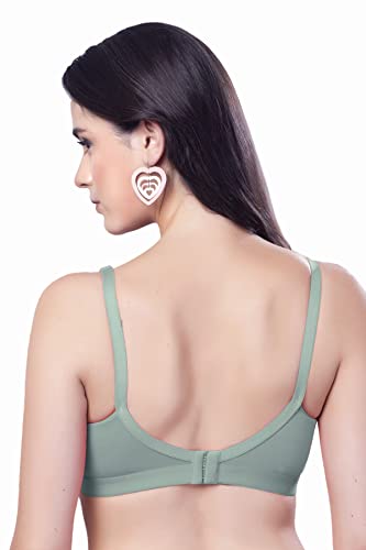 Image of SIMONI Cross Fit Polycotton Non-Wired Non-Padded Full Coverage Cups Bra, Comfortable Everyday T-Shirt Bra for Women and Girls