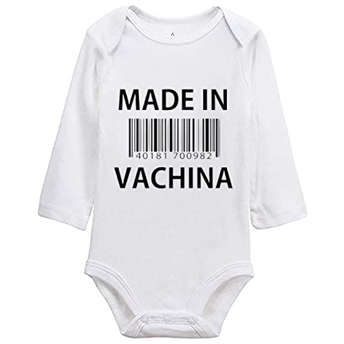 Made in Vachina Baby Outfit Cute Infant One-piece Funny Newborn Onesie Long Sleeve