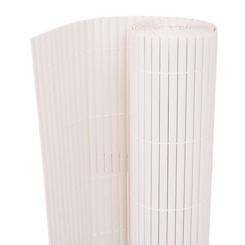 Tidyard Gartenzaun Sichtschutzmatte Doppelseitig PVC Sichtschutzzaun Garten Balkon & Terrasse Sichtschutz UV- und Witterungsbeständig 90 x 500 cm Weiß