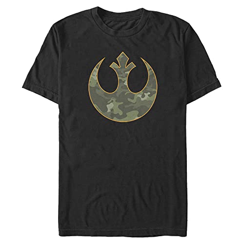 T-shirt Star Wars grande taille pour homme, haut noir 3XL avec motif camouflage Rebellion