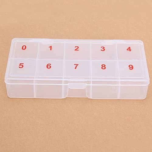 Empty Transparent False Nail Art Tips Rhinestone Storage Case Box Container 10 cells