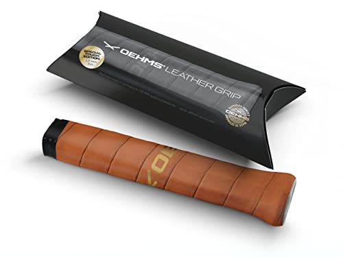 OEHMS Premium Leather Tennis Grip | Special Touch Edition | Brown | Adhesive Replacement Grip | Made in Germany