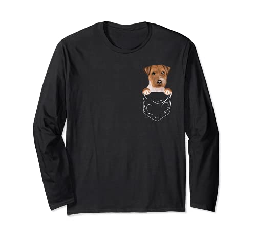 Dog In Pocket Russell Terrier Funny Dog Lover Long Sleeve T-Shirt, Black