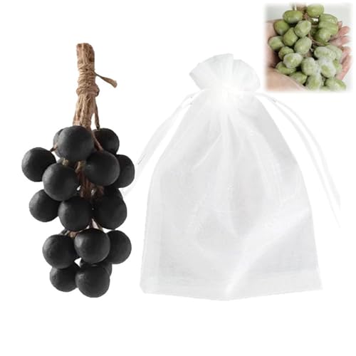 Jabón de uva en una cuerda, jabón manual natural de racimo de uvas para hombres y mujeres, regalo decorativo para duchas, bautizos y aire fresco en el spa en casa (negro, 40 unidades)