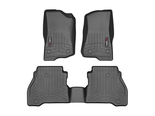 WeatherTech Custom Fit FloorLiners for Jeep Gladiator - 1st & 2nd Row (441313-1-4), Black