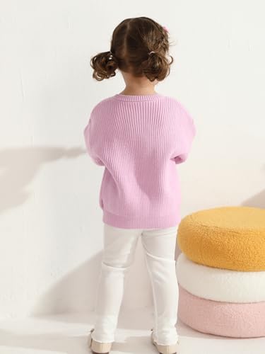 Toddler Girls Flower Knit Sweater Fall Winter Clothes Long Sleeve Baby Girls Pullover Sweatshirt Outfits 1-5T4