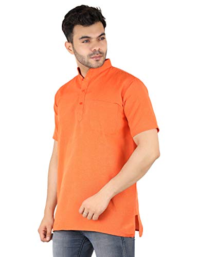 Image of LATEST CHIKAN Men's Cotton Regular Casual Strped Short Kurta Half Sleeves - (SK-LJ.DS.AS)