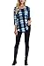 BAISHENGGT Womens Tops 3/4 Sleeve Round Neck Casual Tunic Tops Fall Fashion 2025 Dressy Casual Blouses Blue Plaid XL