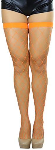 Image of ToBeInStyle Women's Vibrant Large Net Fishnet Thigh High Elastic Nylon Novelty Stockings