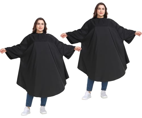 PERFEHAIR Salon Hair Cutting Cape with Sleeves, 2-Pack,- Large, Soft