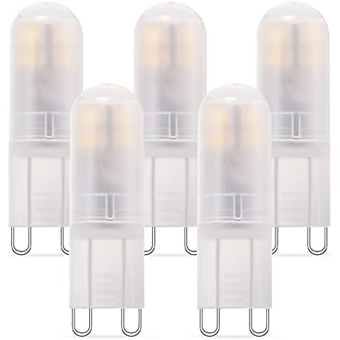 RuLEDne LED G9 Bulbs 2W Equivalent to G9 Halogen Bulbs 20W 25W 28W, G9 LED Light Bulbs Natural White 4000K, 360°Beam Angle, AC 220V-240V, Non Flicker, Non Dimmable Energy Saving LED Bulbs, 5pack Cover