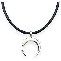 ASTER ALHELÍ - Collar Unisex Luna Invertida en Plata Antigua -