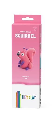 Image of HEY CLAY Forest Animals - Claymate Squirrel - Air Dry Clay Kit 3 cans and Sculpting Tools with Fun Interactive Instructions App
