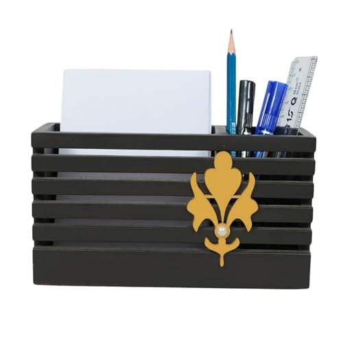 Image of Decorative Embossed Design Pencil and Pen Stand | Desk Organizer for Stationery Storage | Suitable for Office Desk, Study Table, Home and Workspace Use (Design 9)