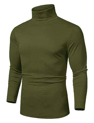 COOFANDY Men's Slim Fit Basic Turtleneck Long Sleeve Lightweight Pullover Sweaters Casual Knitted Tops