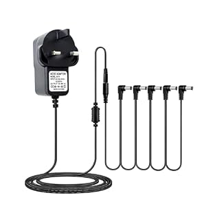 High-Capacity 5-Way Daisy Chain Power Hub:​ Power your entire pedal board​ efficiently with a single adapter! This 9v power supply​ delivers a robust 1A (1000mA) output, distributed via a durable 5-way daisy chain cable, allowing you to simultaneousl...