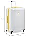 DELSEY PARIS Christine Expandable Luggage, fashionable and Unique, Glossy Exterior with 360 Spinner Wheels, Lockable Telescoping Handle, Men and Women, White with Yellow Trim, Large Check-In 28-Inch