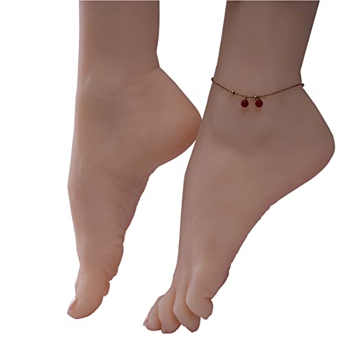 Linmin 1 Pair Of Silicone Models 1:1 Scale Model Silicone Women'S Soccer Performance Art Shooting Props And More (Pink Nails) Size 39 cover
