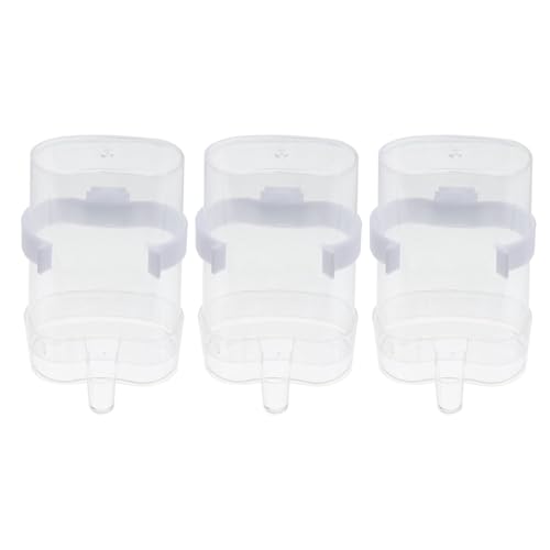 IMIKEYA 3個 自動給水器 プラスチック製透明水容器 鳥用ウォーターディスペンサー オウム インコ フィンチ適用 ケージ用耐久アクセサリー