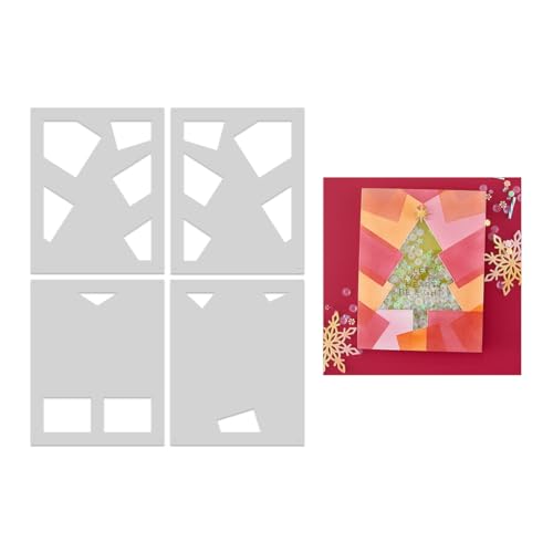 Pochoirs en forme d'arbre Hero Arts Very Merry stencil scrapbooking Noël