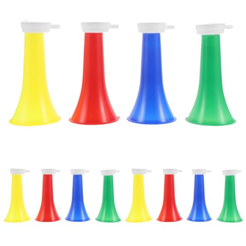 SUPVOX 12 vuvuzelas plegables de plástico para estadio, para animar, hacer ruido y hacer ruido en eventos deportivos escolares y fiestas deportivas.