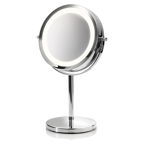 medisana CM 840 Kosmetikspiegel mit LED-Beleuchtung, Schminkspiegel mit 5-facher Vergrößerung, Tischspiegel Cover