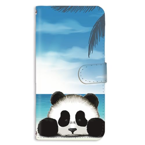 OPPO Reno 3 5G 用 手帳型 スマホケース フレキシブル リノ3の5Gカバー けーたいケース 耐衝撃性 スタンド ぱんだ アニマル パロディ ビーチ 155a04m