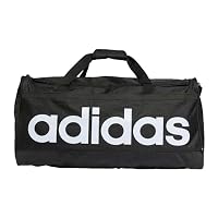 adidas Performance Essentials Linear Duffel Bag, Black/White, Large