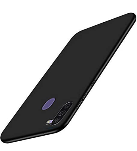 Image of Mobile Back Cover Case for Samsung Galaxy M11 (Silicone Case|CameraProtection|Black SC1510)