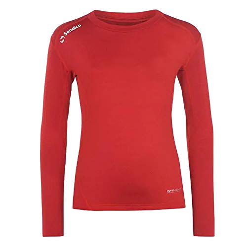 Image of Sondico Boys Long Sleeved Core Base Layer Mesh Panels Age 3-13 (Red, 11-12)