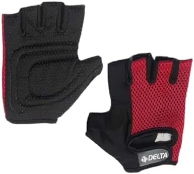 Delta Armour Deluxe Ağırlık Body Dambıl Halter Fitness Eldiveni SİYAH-KIRMIZI M - Görsel 1