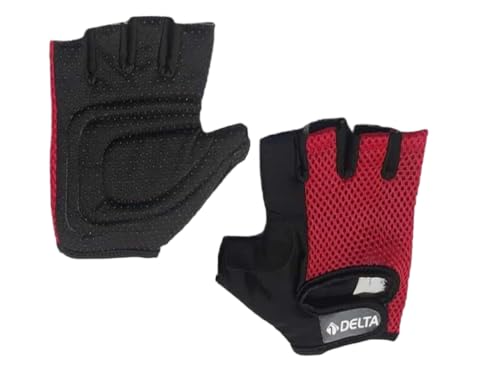 Delta Armour Deluxe Ağırlık Body Dambıl Halter Fitness Eldiveni SİYAH-KIRMIZI M