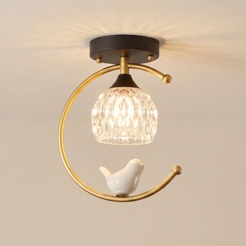 Bird Decor Flush Mount Ceiling Light, Modern Textured Glass Ceiling Light by eccuslon - Used condition - US$44.16