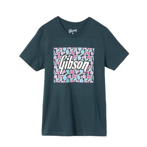 Gibson/GA-TEE-FLRL-BLU-LG Floral Block Logo Tee (Blue) Large �M�u�\�� T�V���c L�T�C�Y