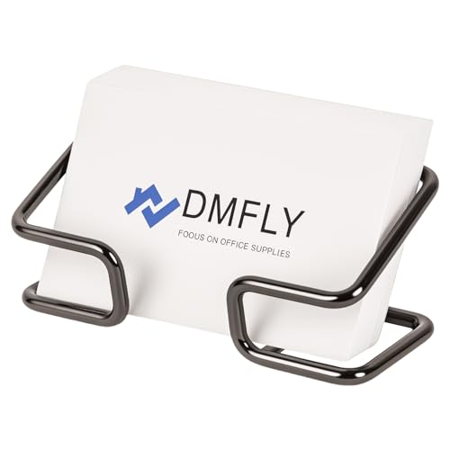 DMFLY Metal Business Card Holder for Desk, Cute Card Display Stand, Compatible with Various Countertops, Black