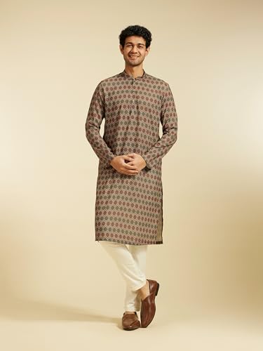 Image of DIWAS BY MANYAVAR Men's Cotton Blend Printed Kurta (1pc)